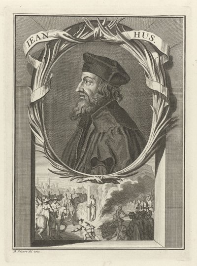 Husz János portréja, 1712 alkotó: Bernard Picart
