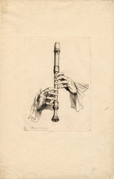 Recorder Players Hands, um 1700 alkotó: Bernard Picart