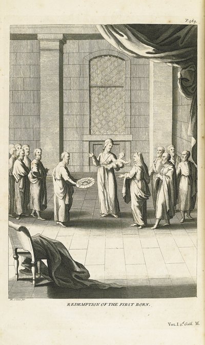 Az elsőszülött fiú megváltása, 1735-1739 alkotó: Bernard Picart