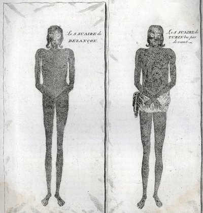 A besanconi lepel és a torinói lepel ábrázolása Bernard Picart (1723-1743) „A világ összes népének vallási szertartásainak és szokásainak illusztrációja” című metszete, 1819 Magángyűjtemény alkotó: Bernard Picart