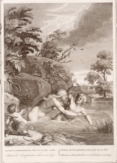 Salmacis és Hemaphroditus egyesült egy testben, 1731 alkotó: Bernard Picart