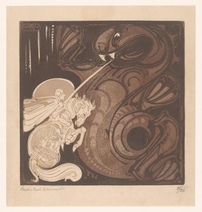 St. Joris (eredeti cím) alkotó: Bernard Willem Wierink (signed by artist)
