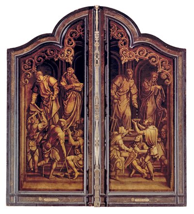 Az utolsó ítélet és az irgalmasság hét műve, lezárva (olaj a táblán) alkotó: Bernard van Orley
