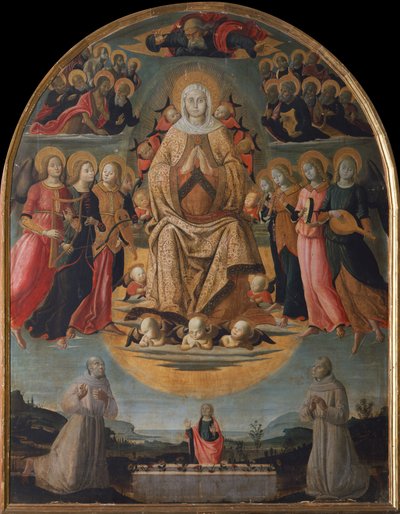 Szűz mennybemenetele (festmény fára) alkotó: Bernardino Fungai