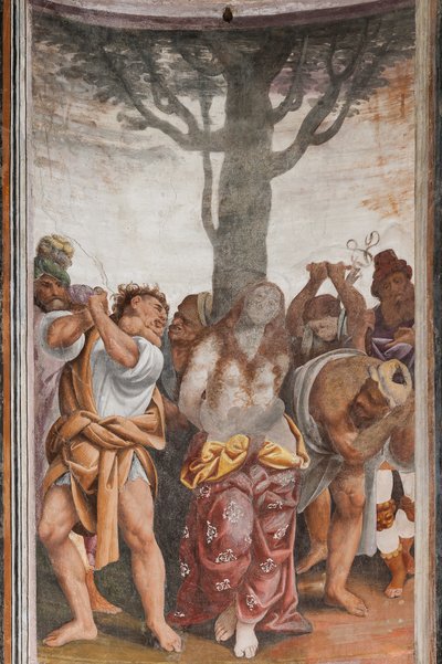 Részlet Szent Katalin vértanúságáról (freskó) alkotó: Bernardino Lanino