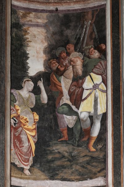 Részlet Szent Katalin vértanúságáról (freskó) alkotó: Bernardino Lanino