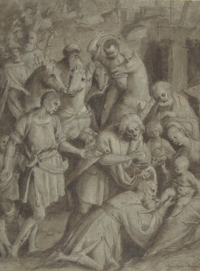 A mágusok imádása, 1553. alkotó: Bernardino Lanino