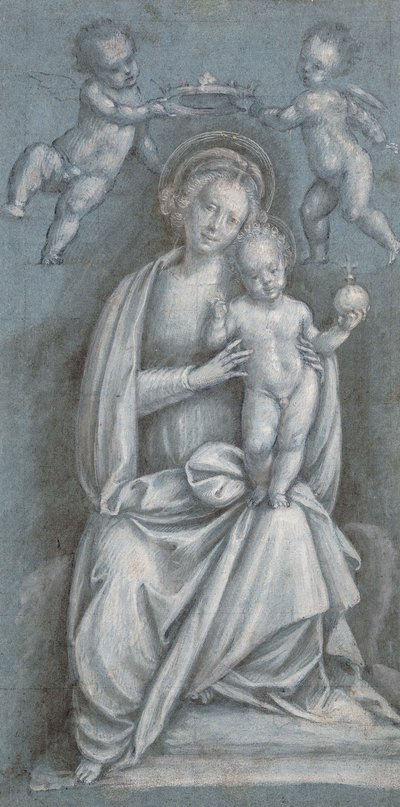 A két angyal által megkoronázott Madonna és a gyermek, alkotó: Bernardino Lanino