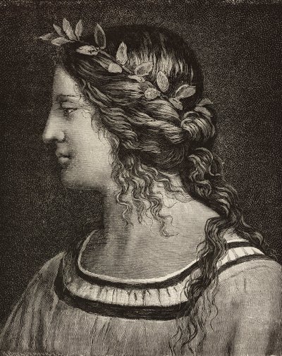 Szűz házassága, metszet Bernardino Luini freskójának részletéből az olaszországi Saronno szentélyben, a L