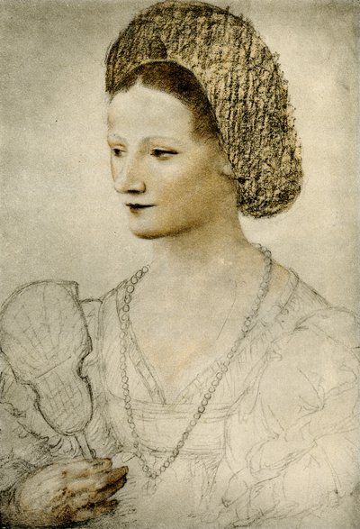 Ismeretlen nő portréja legyezővel alkotó: Bernardino Luini