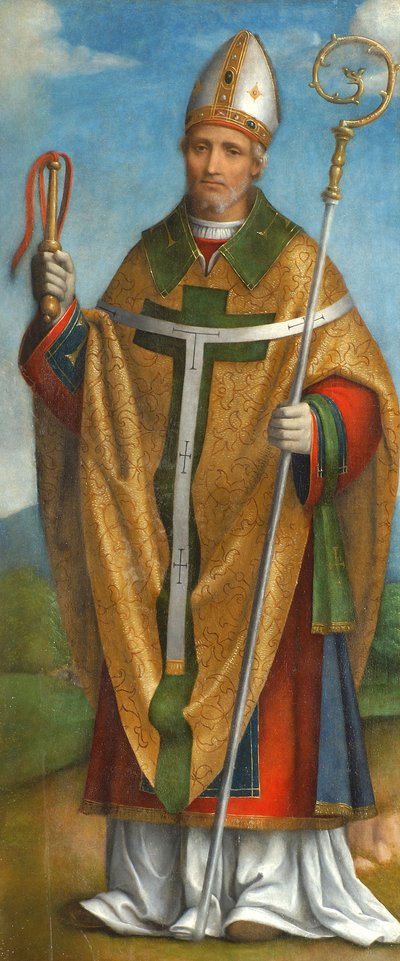 Saint Ambrose, 1520-22 (tempera a fedélzeten) alkotó: Bernardino Luini