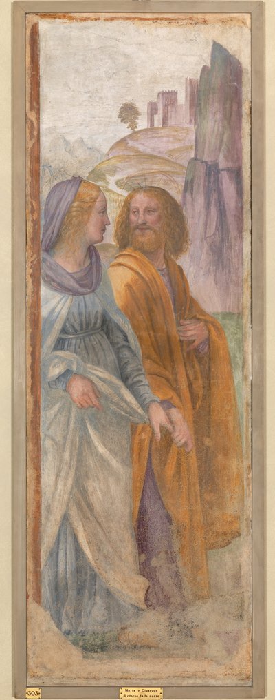 Szent József és Szűz Mária az esküvő után alkotó: Bernardino Luini