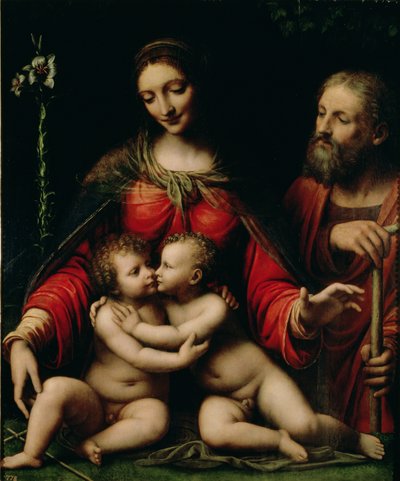 A Szent Család a csecsemő Szent Jánossal alkotó: Bernardino Luini