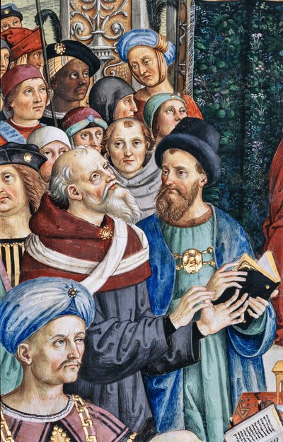 A Piccolomini-könyvtár, délnyugati fal: „II. Piusz elnököl a mantovai országgyűlésen, június 1. alkotó: Bernardino di Betto Pinturicchio