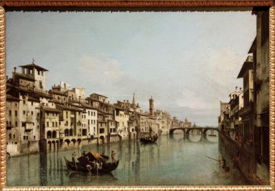Az Arno Firenzében a Ponte Santa Trinitàval alkotó: Bernardo Bellotto