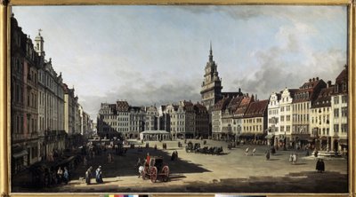 ""A régi piactér Drezdában"" (A régi piactér Drezdában) Bernardo Bellotto (1720-1780) festménye 1750-1752 Puskin Múzeum, Moszkva alkotó: Bernardo Bellotto