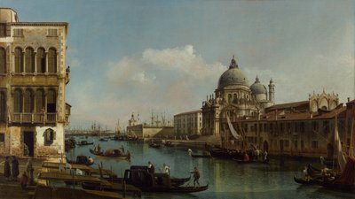 Kilátás a Grand Canalra: Santa Maria della Salute és a Dogana a Campo Santa Maria Zobenigo felől, 1743 körül (olaj, vászon) alkotó: Bernardo Bellotto