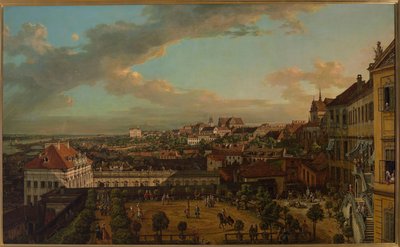 Kilátás Varsóra a Királyi Kastély teraszáról alkotó: Bernardo Bellotto
