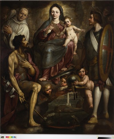 Bernardo Castello és Szent György és Battista közbenjár a Szűzanyánál Genova városáért alkotó: Bernardo Castello
