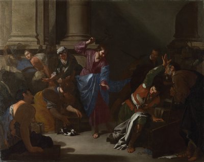 Krisztus kiűzi a kereskedőket a templomból, c. 1645 alkotó: Bernardo Cavallino