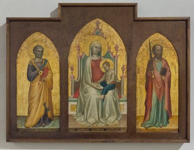 Madonna a gyermekkel olvasás: Szent Péter és Pál alkotó: Bernardo Daddi