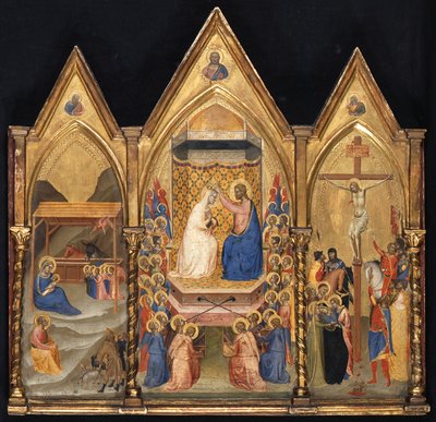 Triptychon (Geburt Christi; Marienkrönung; Kreuzigung) alkotó: Bernardo Daddi