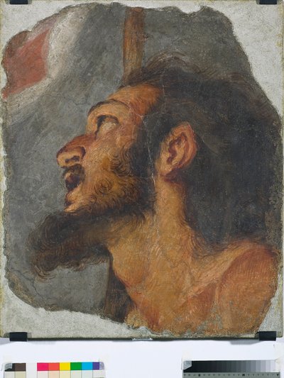 Keresztelő Szent János feje Leválasztott freskótöredék, 1622 alkotó: Bernardo Strozzi