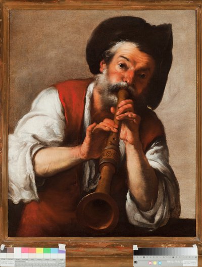 Il pifferaio (A fuvola) (A fuvola) Bernardo Strozzi (1581-1644) festménye 17. századi Genes, Musei di Strada Nuova (ex Palazzo Rosso) alkotó: Bernardo Strozzi