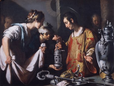 Szent Lőrinc a templom gazdagságát osztja, 1625 körül (olaj, vászon) alkotó: Bernardo Strozzi