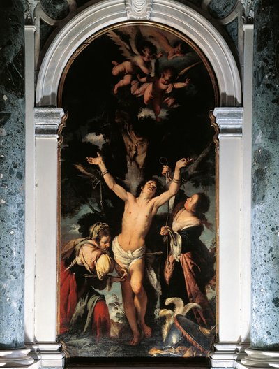 A Szent Nők által gyógyított Szent Sebestyén, Bernardo Strozzi, olaj, vászon alkotó: Bernardo Strozzi