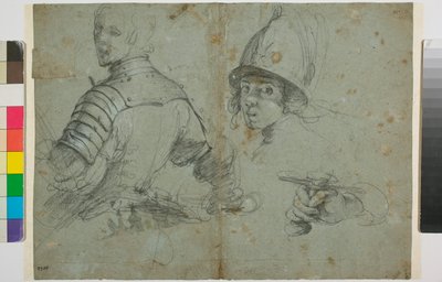 Páncélos fiatalember tanulmánya alkotó: Bernardo Strozzi