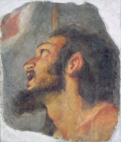 Keresztelő Szent János feje, freskótöredék alkotó: Bernardo Strozzi