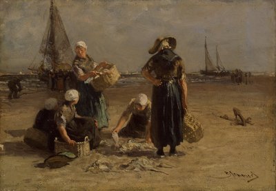 Fishwives on the Beach (olaj, vászon) alkotó: Bernardus Johannes Blommers or Bloomers