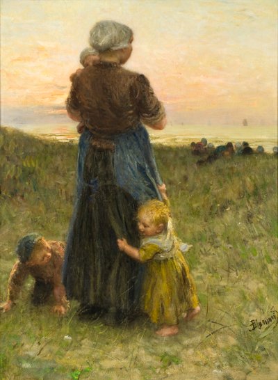 Peek-A-Boo (olaj, vászon) alkotó: Bernardus Johannes Blommers or Bloomers