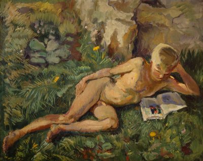 Csomó a fűben (olaj, vászon) alkotó: Bernhard Dorotheus Folkestad