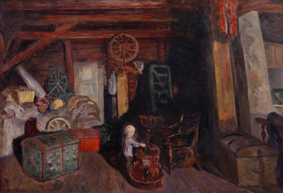 Sötét padlás (olaj, vászon) alkotó: Bernhard Dorotheus Folkestad