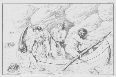 Dante Isteni komédiája, Inferno (Pokol), XIV. tábla (litográfia) alkotó: Bernhard Schuler