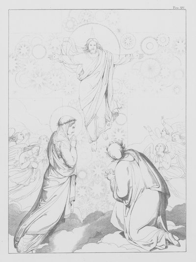 Dante Isteni komédiája, Paradiso (Mennyország), XV. tábla (litográfia) alkotó: Bernhard Schuler