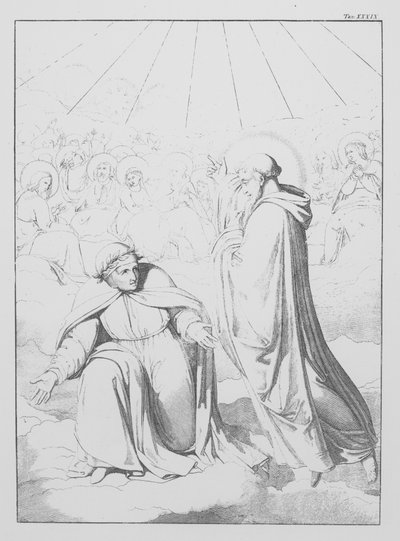 Dante Isteni komédiája, Paradiso (Mennyország), XXXIX. tábla (litográfia) alkotó: Bernhard Schuler