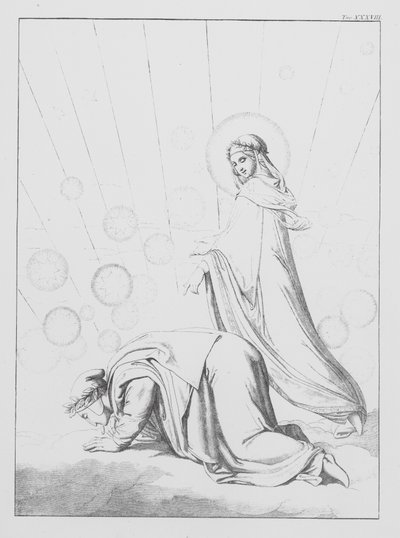 Dante Isteni komédiája, Paradiso (Mennyország), XXXVIII. tábla (litográfia) alkotó: Bernhard Schuler