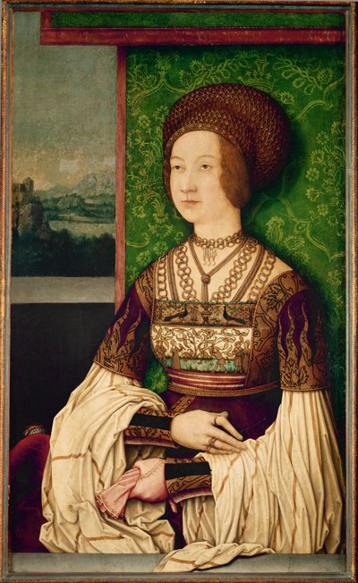 Bianca Maria Sforza, I. Maximilian császár második felesége (festmény fára) alkotó: Bernhard Strigel