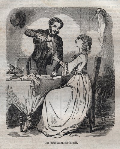Meditáció a szomjúságról – Jean Anthelme Brillat Savarin (Brillat-Savarin) „La Physiologie du gout” című metszete alkotó: Bertall