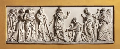 Krisztus Szent Péterre bízza az egyház vezetését alkotó: Bertel Thorvaldsen