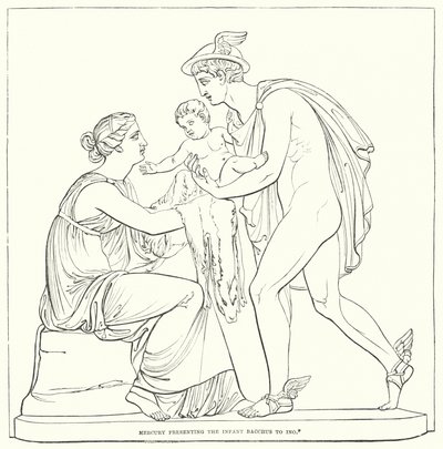 Mercury bemutatja a Bacchus csecsemőt Inónak alkotó: Bertel after Thorvaldsen