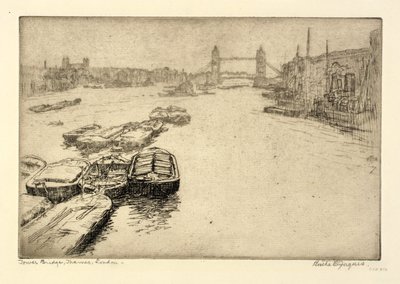 Tower Bridge, Temze, London alkotó: Bertha E. Jaques