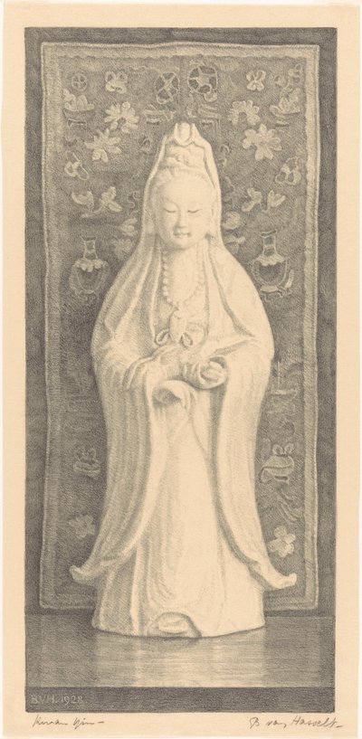 Kwan Yin (eredeti cím a tárgyon) alkotó: Bertha van Hasselt (signed by artist)