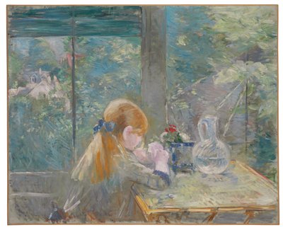 A verandán, 1884 alkotó: Berthe Morisot