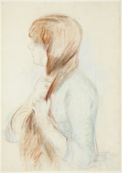 Haját fonó lány (La Natte) alkotó: Berthe Morisot
