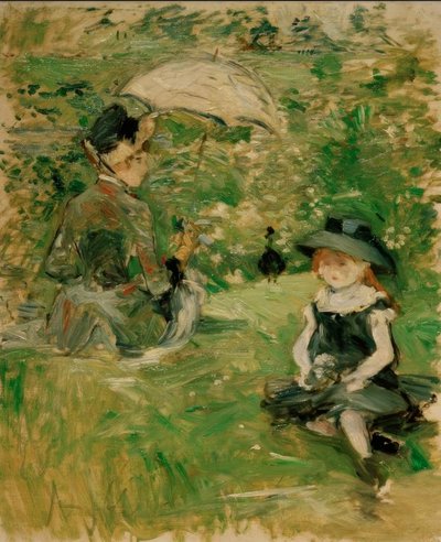 Fiatal nő és gyermek a szigeten alkotó: Berthe Morisot