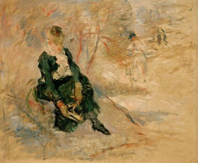 Fiatal nő visszateszi a korcsolyáját alkotó: Berthe Morisot